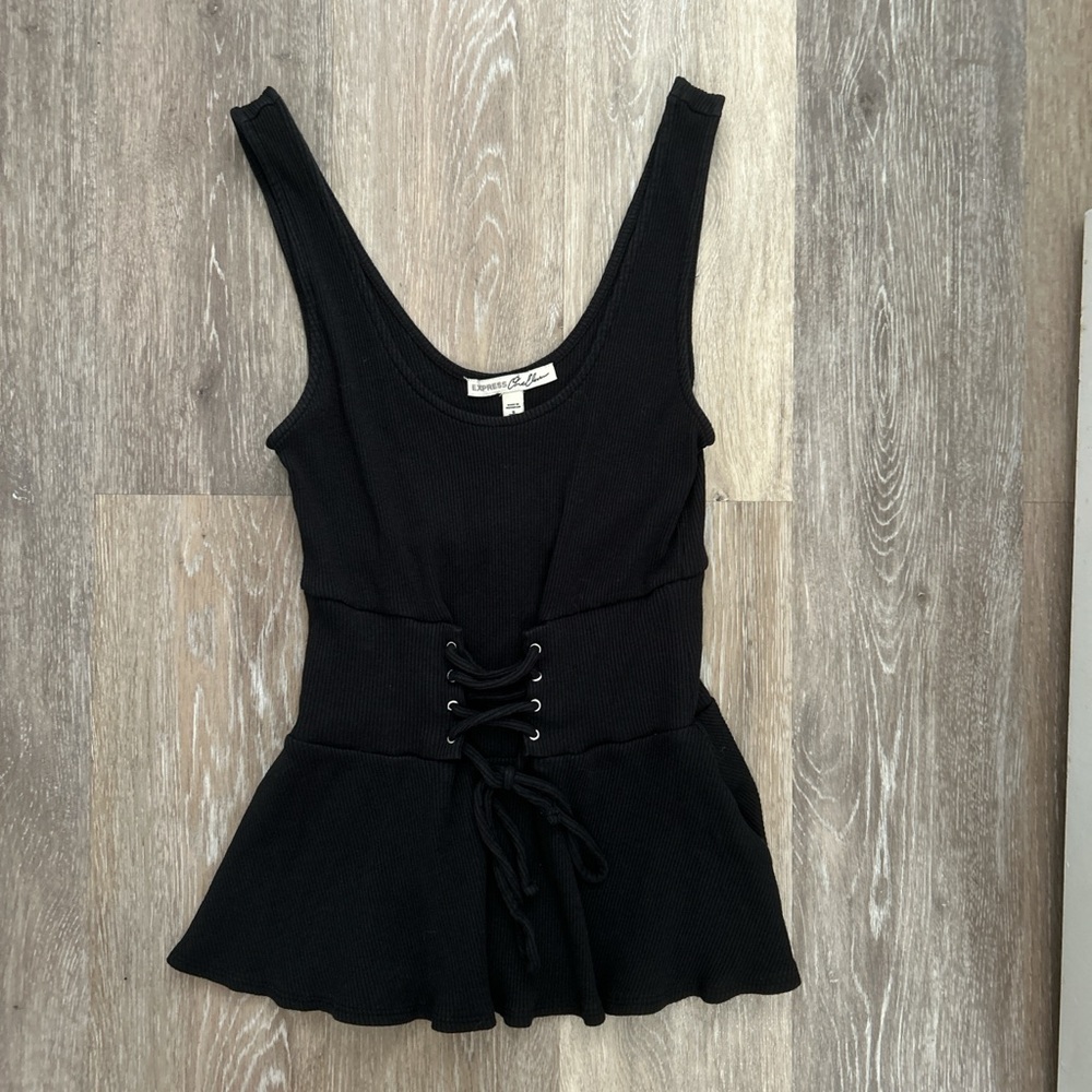 Black Lace-Up Express top